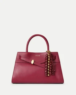 Triple Chain Bag Charm in Oxblood
